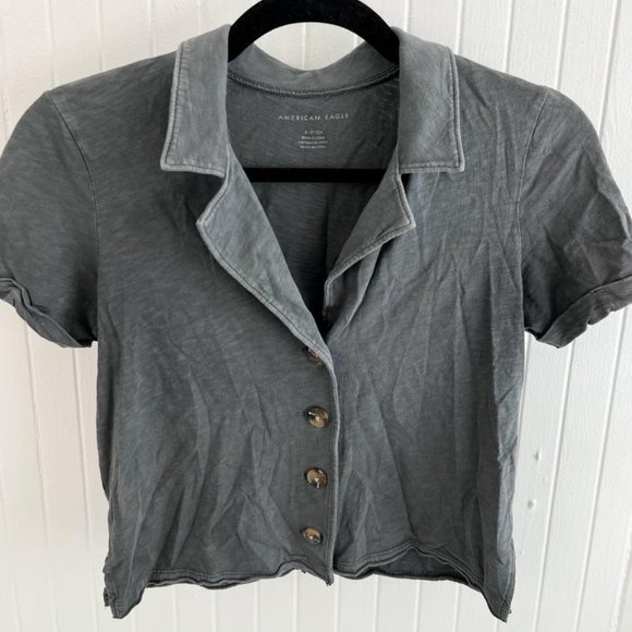 American Eagle Collared Button-Down Shirt - Picture 2 of 4